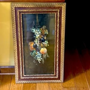 Vintage frame and grape printing